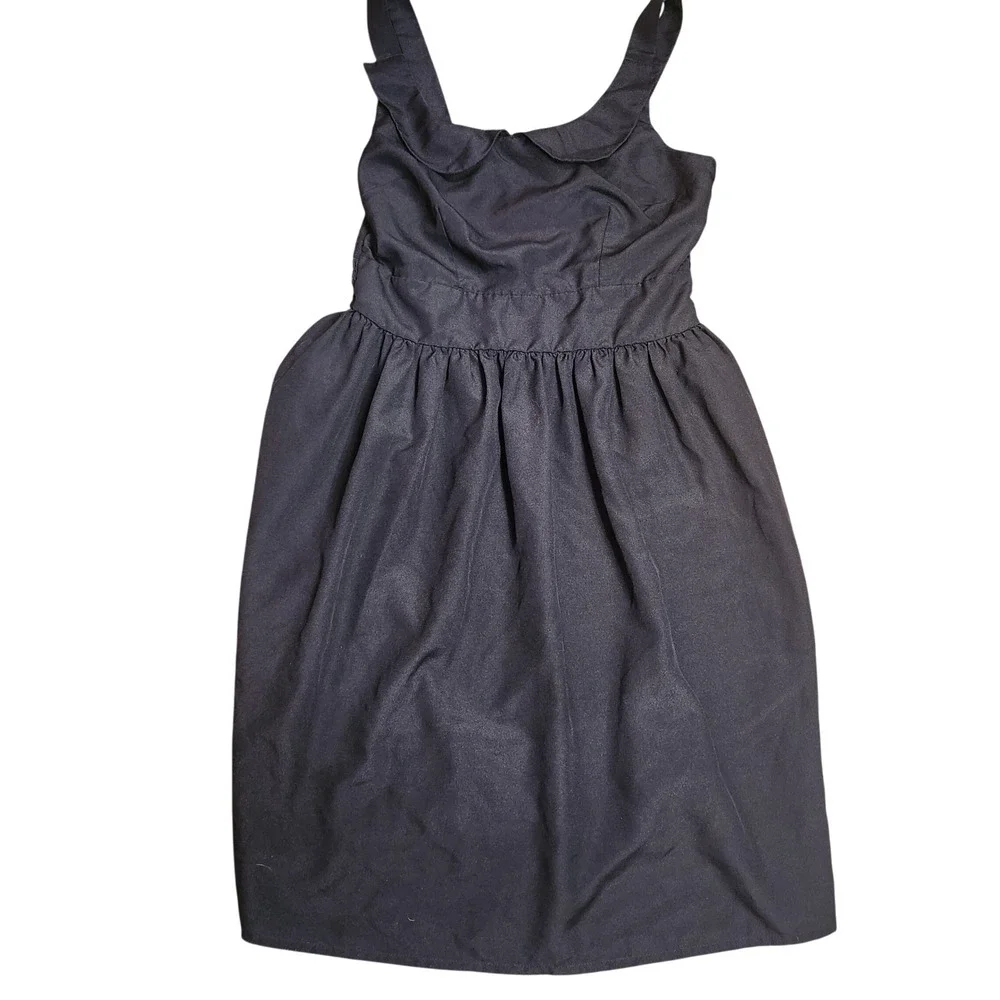 Xhilaration Black Sleeveless Peter‎ Pan Collar Fit Flare Dress S P - Picture 3 of 7